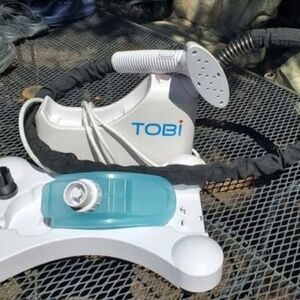 Tobi White and Aqua Fabric Steamer